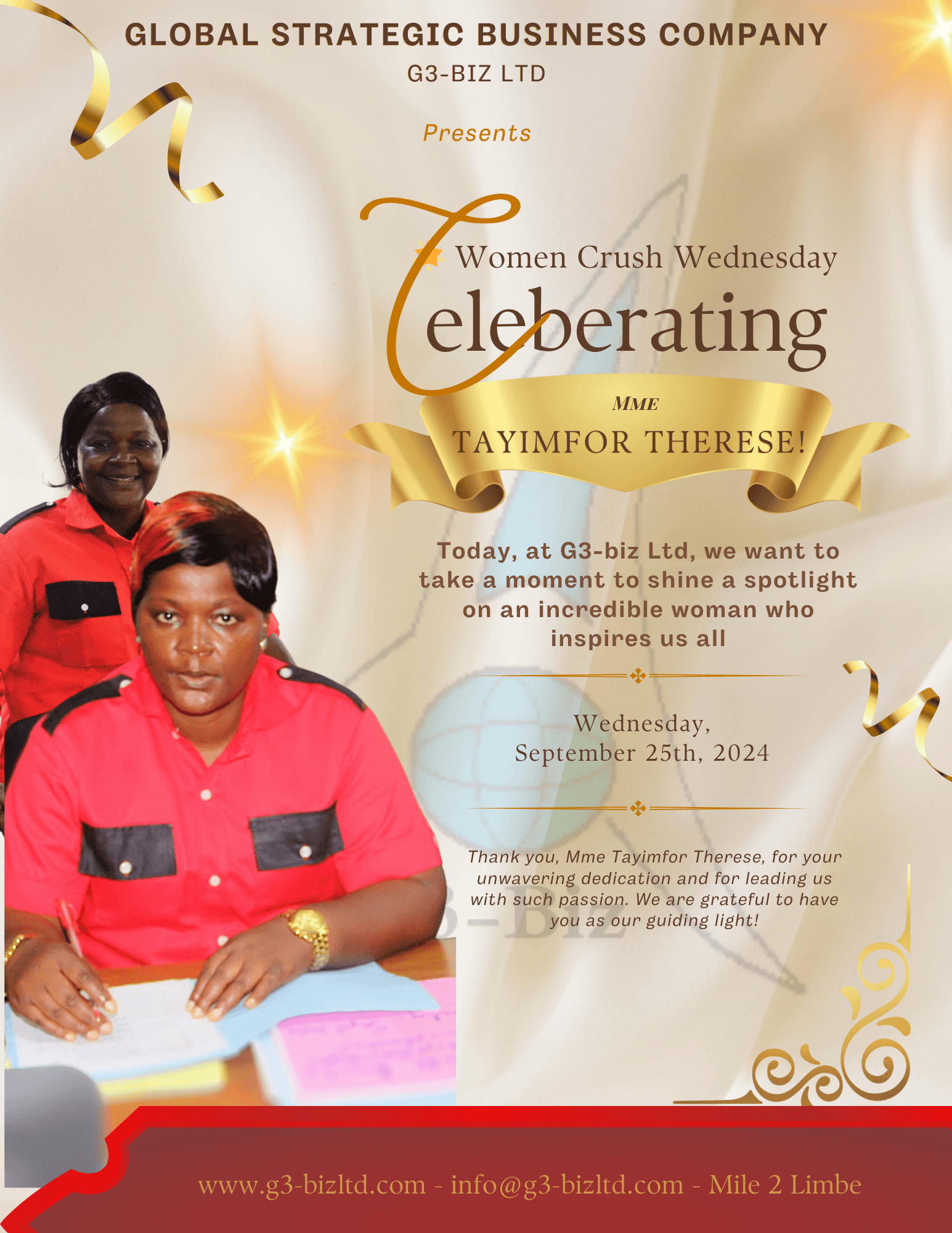 🌟 Women Crush Wednesday: Celebrating Mme Tayimfor Therese! 🌟
